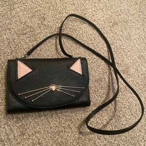 Kate Spade Black Cat Design Crossbody Bag